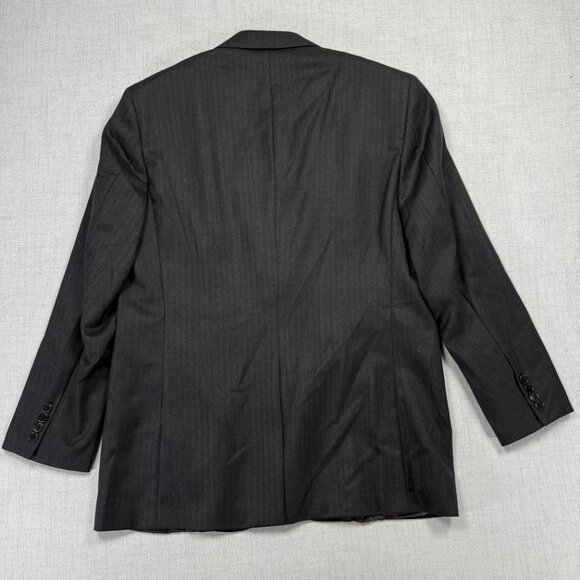 Brooks Brothers 1818 Madison Saxon Blazer Charcoal Pinstripe Wool Size 42R - Picture 2 of 12